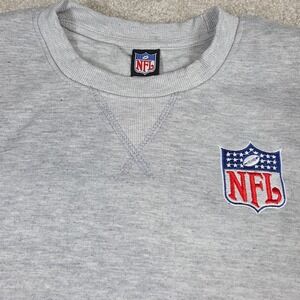 NFL Sweatshirt Mens XL Heather Gray Knit Long Sleeve Embroidered Logo Vintage